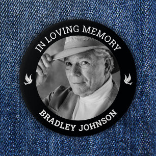 Bóton Redondo 7.62cm Em Dovs Brancos de Memória Amável Memorial da Fo