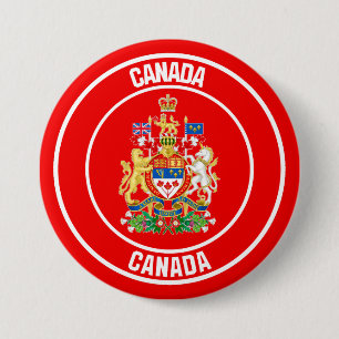 Bóton Redondo 7.62cm Emblem redonda do Canadá
