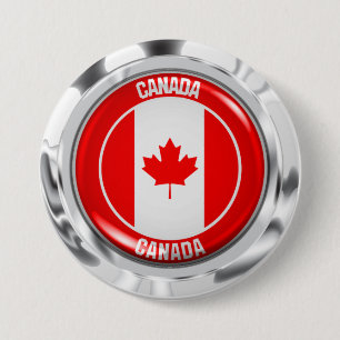 Bóton Redondo 7.62cm Emblem redonda do Canadá