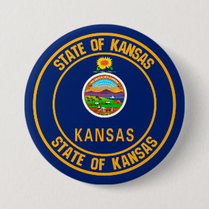 Bóton Redondo 7.62cm Emblem redonda do Kansas