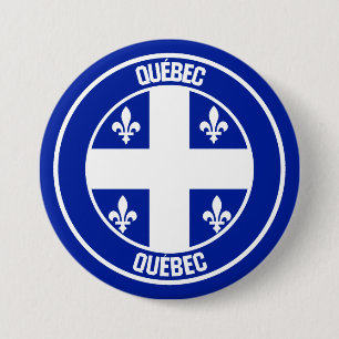 Bóton Redondo 7.62cm Emblem redonda do Quebec