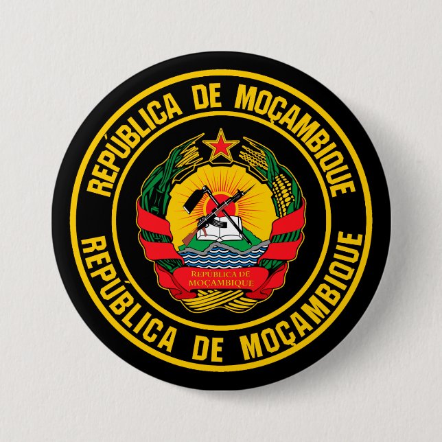 Bóton Redondo 7.62cm Emblem redonda em Moçambique (Frente)