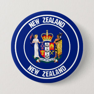 Bóton Redondo 7.62cm Emblem redonda Nova Zelândia
