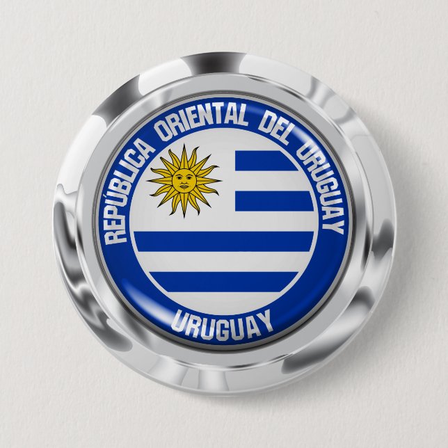 Bóton Redondo 7.62cm Emblem Uruguay Round (Frente)