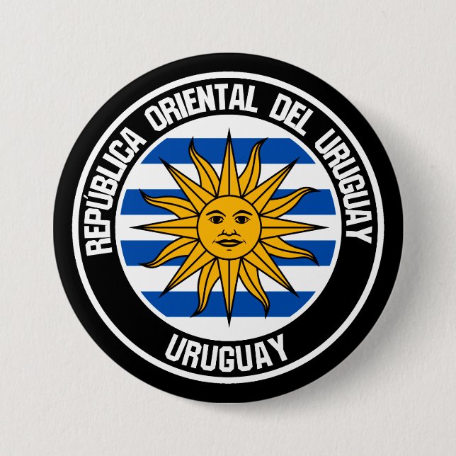 Bóton Redondo 7.62cm Emblem Uruguay Round (Frente)