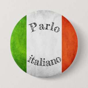 Bóton Redondo 7.62cm Emblema bandeira parlo italiano
