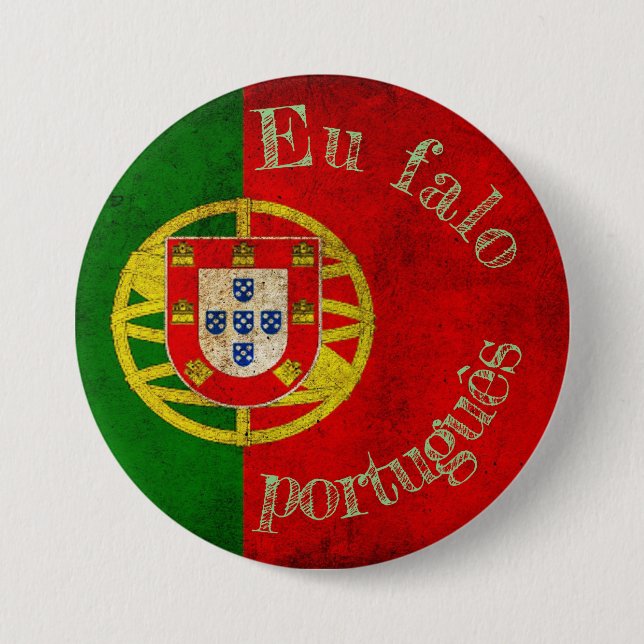 Bóton Redondo 7.62cm Emblema bandeira ter falo português (Frente)