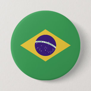 Bóton Redondo 7.62cm Emblema com bandeira do Brasil