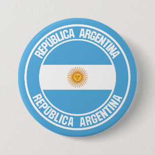 Bóton Redondo 7.62cm Emblema redondo da Argentina