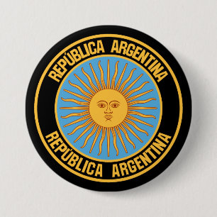 Bóton Redondo 7.62cm Emblema redondo da Argentina