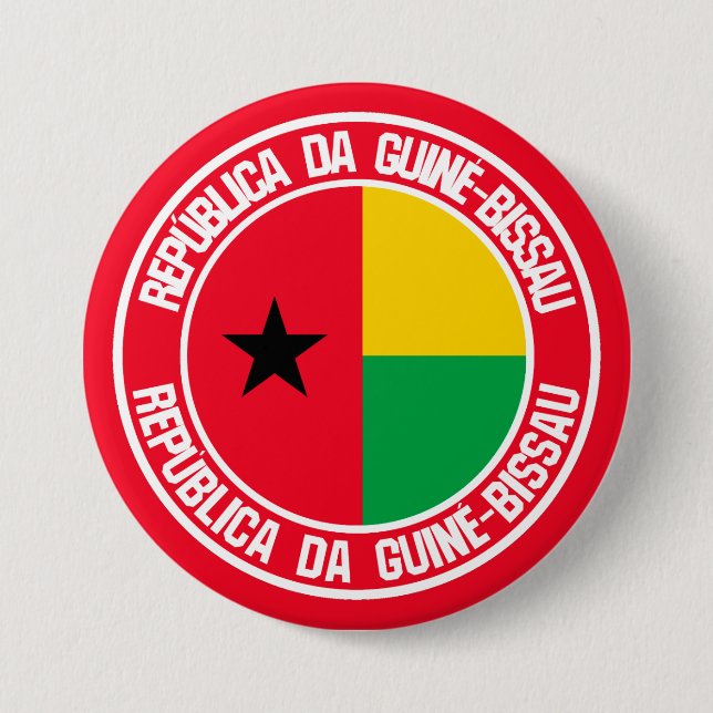 Bóton Redondo 7.62cm Emblema redondo da Guiné-Bissau (Frente)