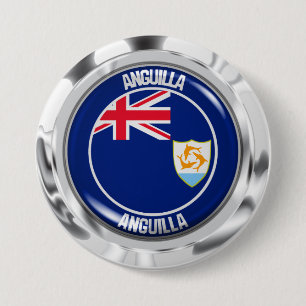 Bóton Redondo 7.62cm Emblema redondo de Anguilla