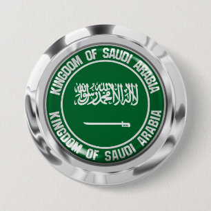 Bóton Redondo 7.62cm Emblema redondo de Arábia Saudita
