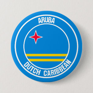 Bóton Redondo 7.62cm Emblema redondo de Aruba