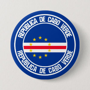 Bóton Redondo 7.62cm Emblema redondo de Cabo Verde
