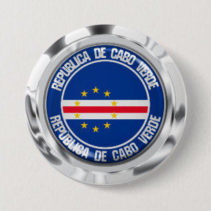 Bóton Redondo 7.62cm Emblema redondo de Cabo Verde