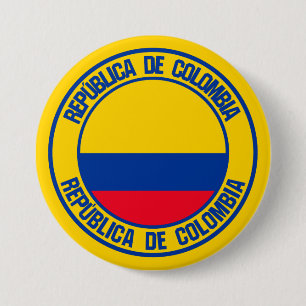 Bóton Redondo 7.62cm Emblema redondo de Colômbia