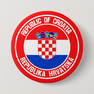 Bóton Redondo 7.62cm Emblema redondo de Croatia
