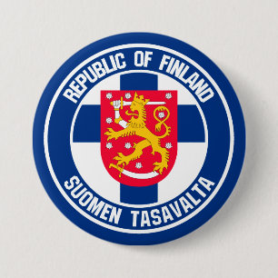 Bóton Redondo 7.62cm Emblema redondo de Finlandia