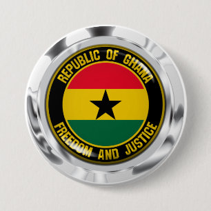 Bóton Redondo 7.62cm Emblema redondo de Ghana