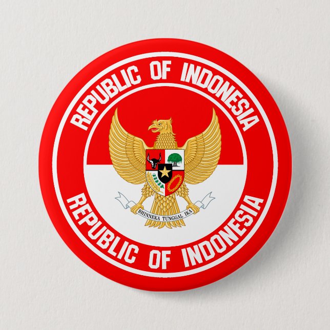 Bóton Redondo 7.62cm Emblema redondo de Indonésia (Frente)