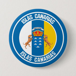Bóton Redondo 7.62cm Emblema redondo de Islas Canarias