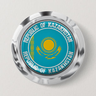 Bóton Redondo 7.62cm Emblema redondo de Kazakhstan