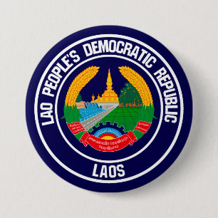 Bóton Redondo 7.62cm Emblema redondo de Laos