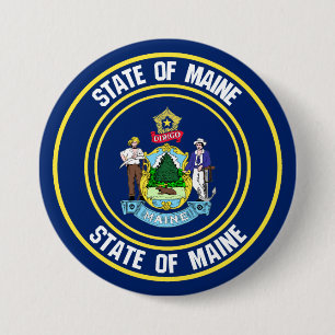 Bóton Redondo 7.62cm Emblema redondo de Maine