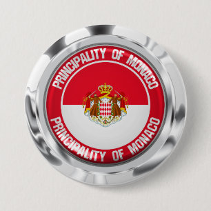 Bóton Redondo 7.62cm Emblema redondo de Monaco