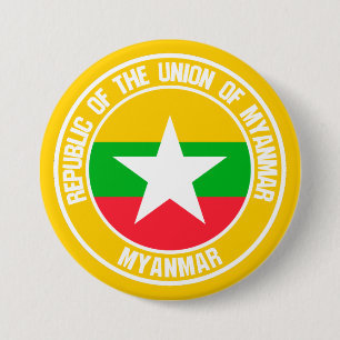 Bóton Redondo 7.62cm Emblema redondo de Myanmar