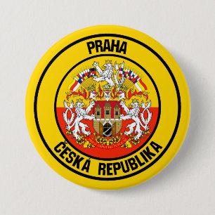 Bóton Redondo 7.62cm Emblema redondo de Praga