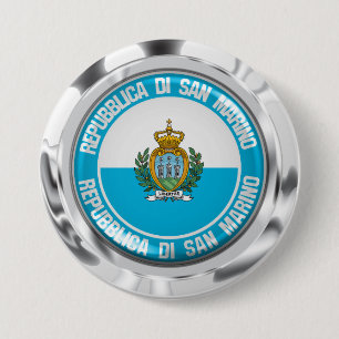Bóton Redondo 7.62cm Emblema redondo de San Marino
