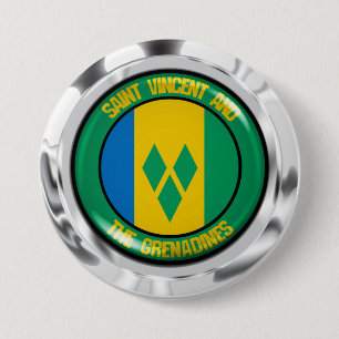 Bóton Redondo 7.62cm Emblema redondo de São Vicente e Granadinas