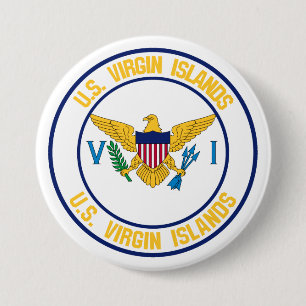 Bóton Redondo 7.62cm Emblema redondo de United States Virgin Islands
