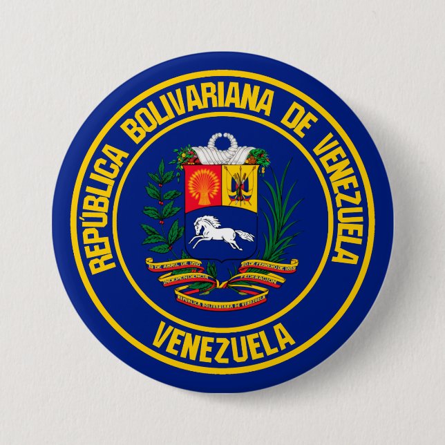 Bóton Redondo 7.62cm Emblema redondo de Venezuela (Frente)