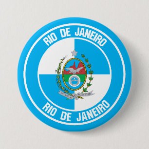 Bóton Redondo 7.62cm Emblema redondo do Rio de Janeiro