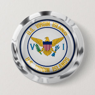 Bóton Redondo 7.62cm Emblema redondo dos E.U. Virgin Islands