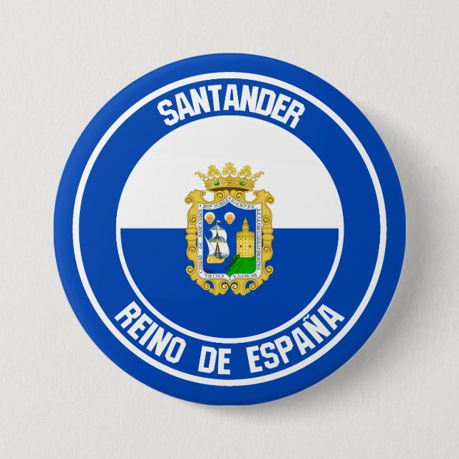 Bóton Redondo 7.62cm Emblema Redondo Santander (Frente)