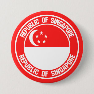 Bóton Redondo 7.62cm Emblema Ronda de Singapura