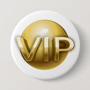 Bóton Redondo 7.62cm Emblema VIP Ouro 3D de Luxo