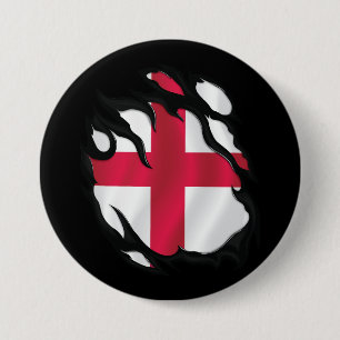 Bóton Redondo 7.62cm England Ripped Flag