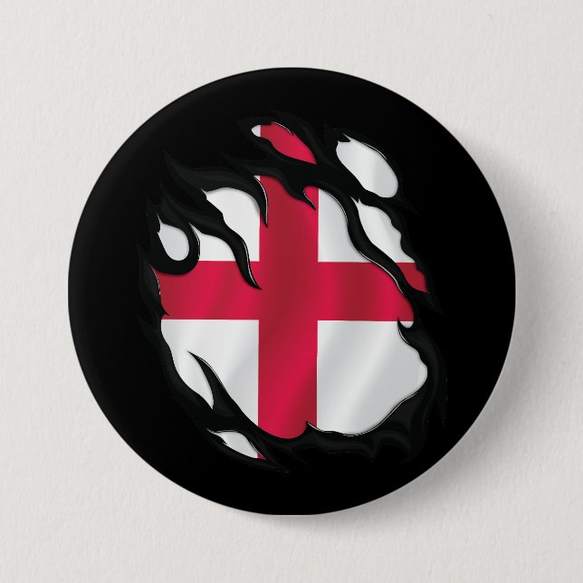Bóton Redondo 7.62cm England Ripped Flag (Frente)