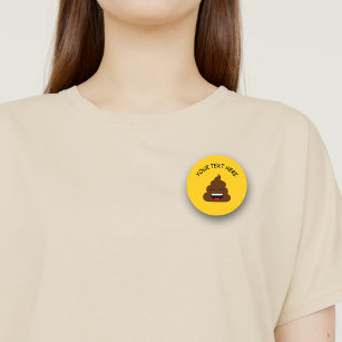 Bóton Redondo 7.62cm Engraçado Poop Emoji com mensagem personalizada