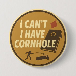 Bóton Redondo 7.62cm Entusiasta Engraçado do Jogo Cornhole Gráfico