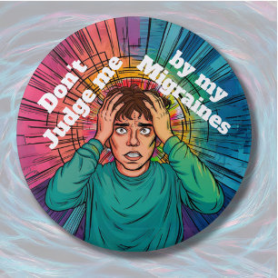 Bóton Redondo 7.62cm Enxaqueca Doença crônica enxaqueca