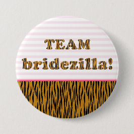 Bóton Redondo 7.62cm Equipe Bridezilla | Botão Pinback de impressão dig