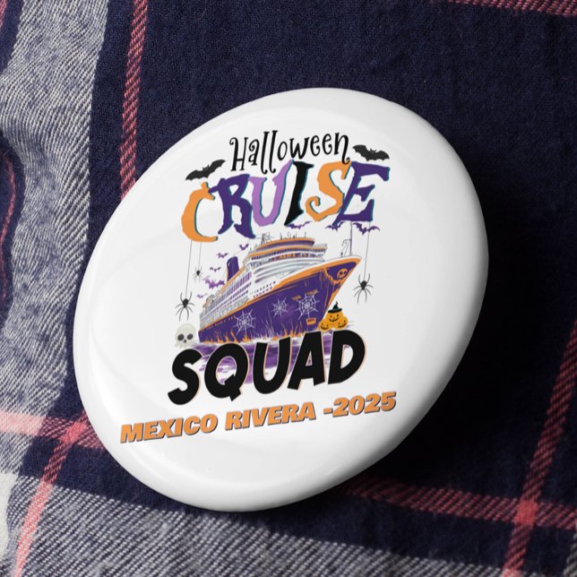 Bóton Redondo 7.62cm Equipe de Cruzeiro de Halloween Personalizado  (Criador carregado)