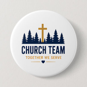 Bóton Redondo 7.62cm Equipe de Voluntários da Igreja Together We Serve
