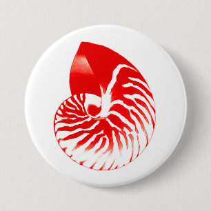 Bóton Redondo 7.62cm Escudo do nautilus - obscuridade - vermelho e